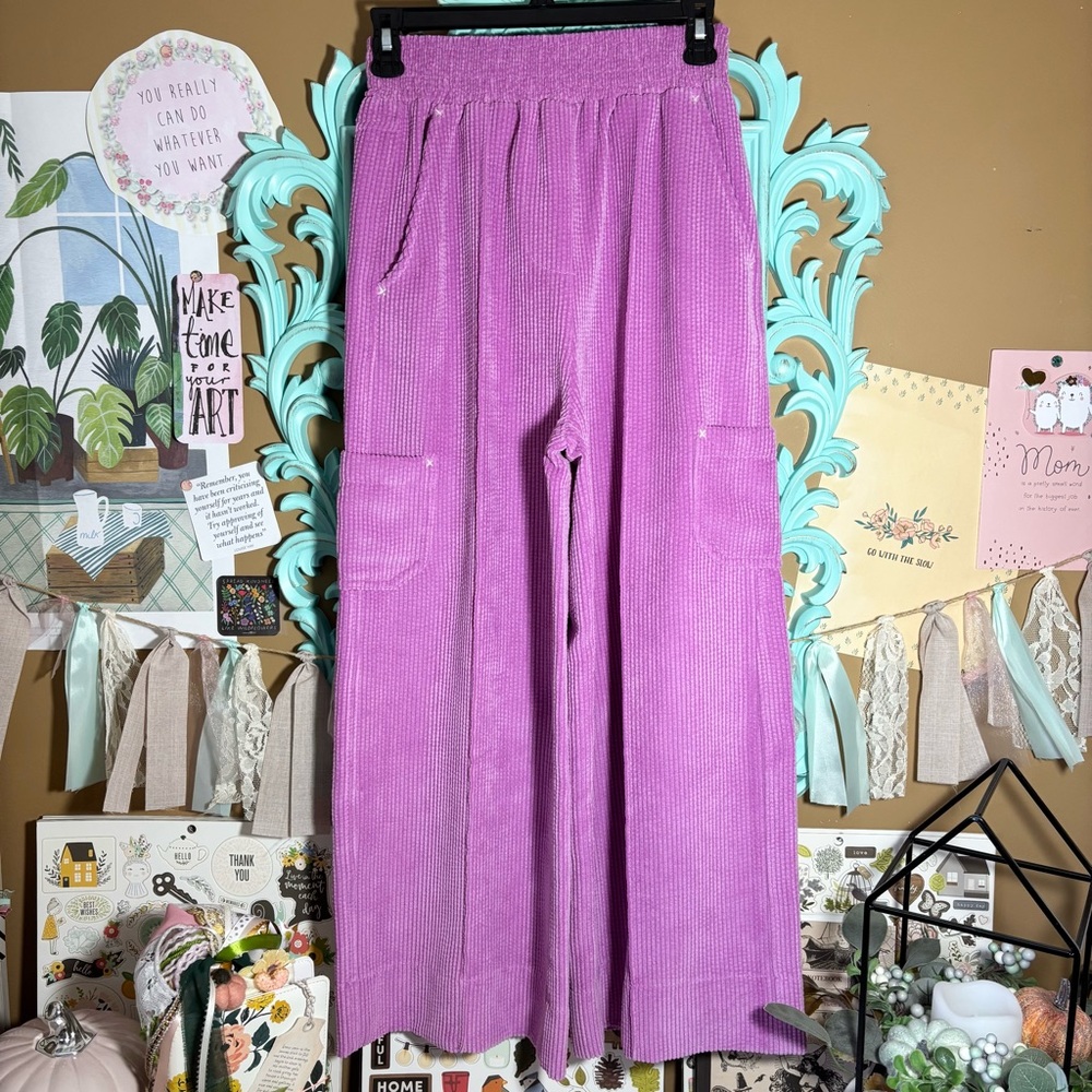 Urban Outfitters Drapey Corduroy Wide Leg Lilac Purple Pants UO Women’s XS Retro